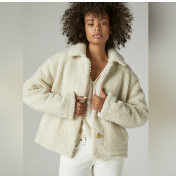 Lucky Brand Women's trucker teddy jacket Size Medium - Picture 1 of 12